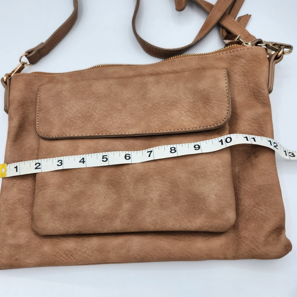 Shiraleah Chicago Brown Crossbody Bag Adjustable Strap Front Pocket Purse - Picture 3 of 13